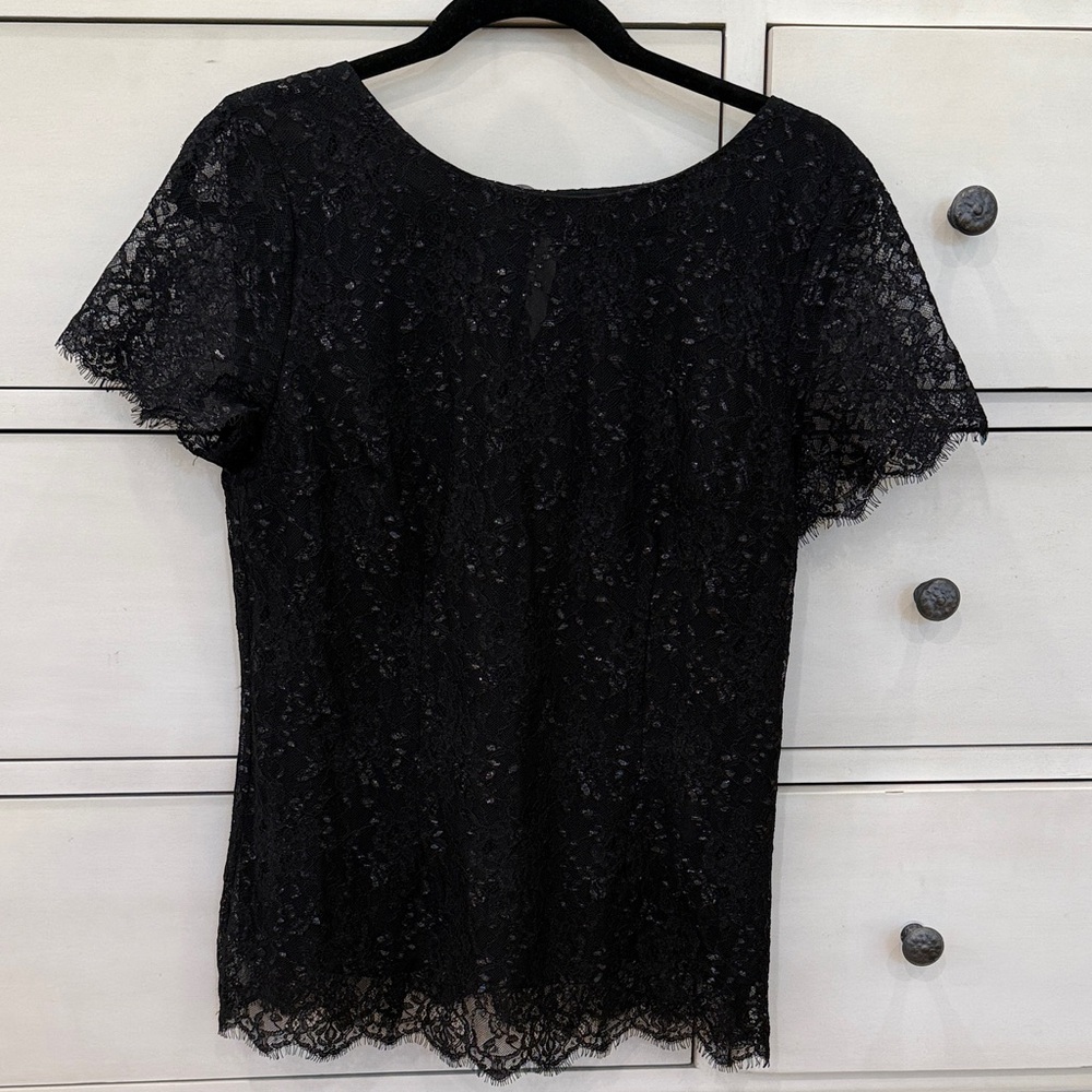 Elegant Black Lace Top by Velvet size medium